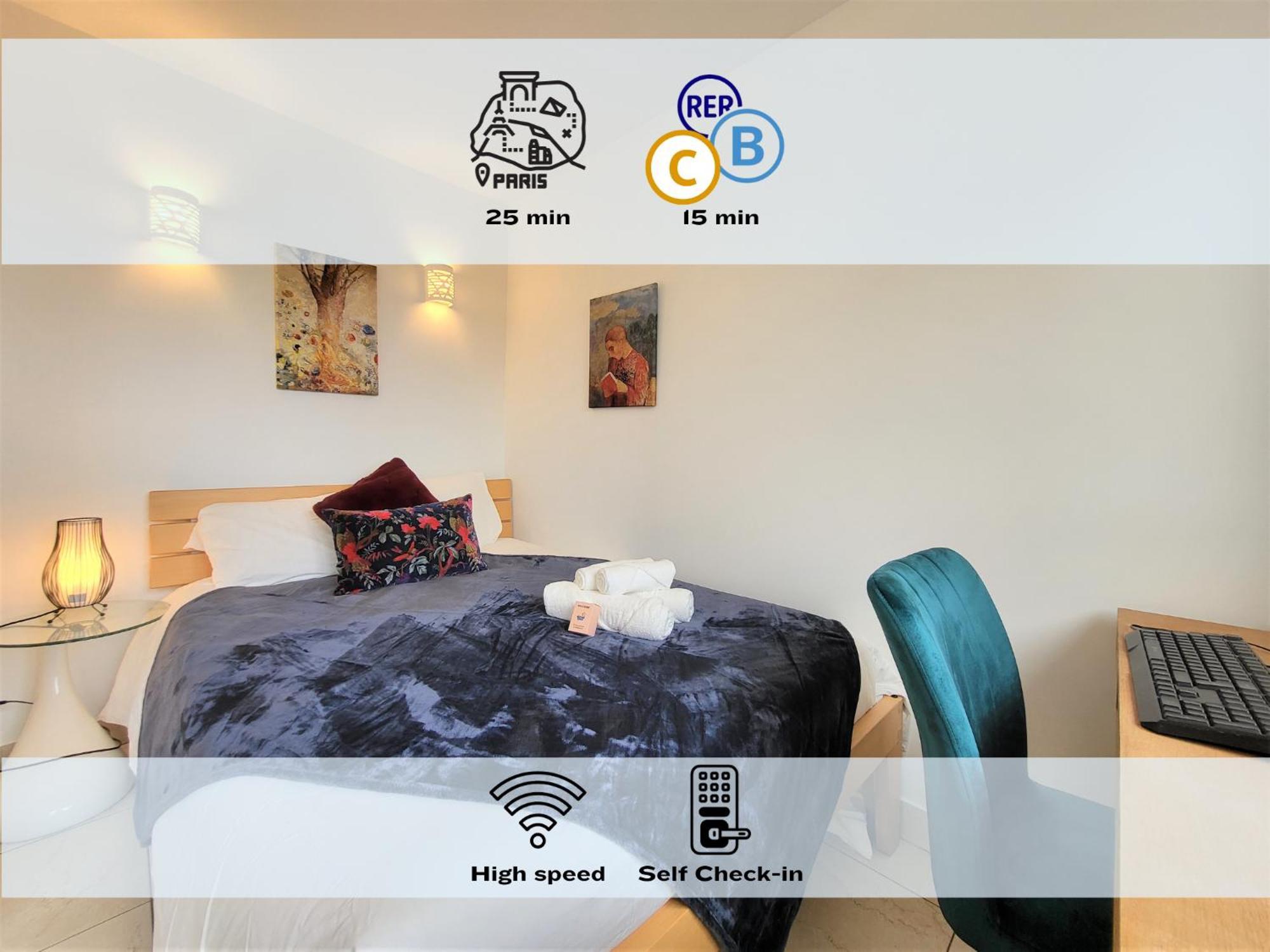 Le Prasino - Paisible Appartement Proche Rer - Bail Mobilite 马西 外观 照片