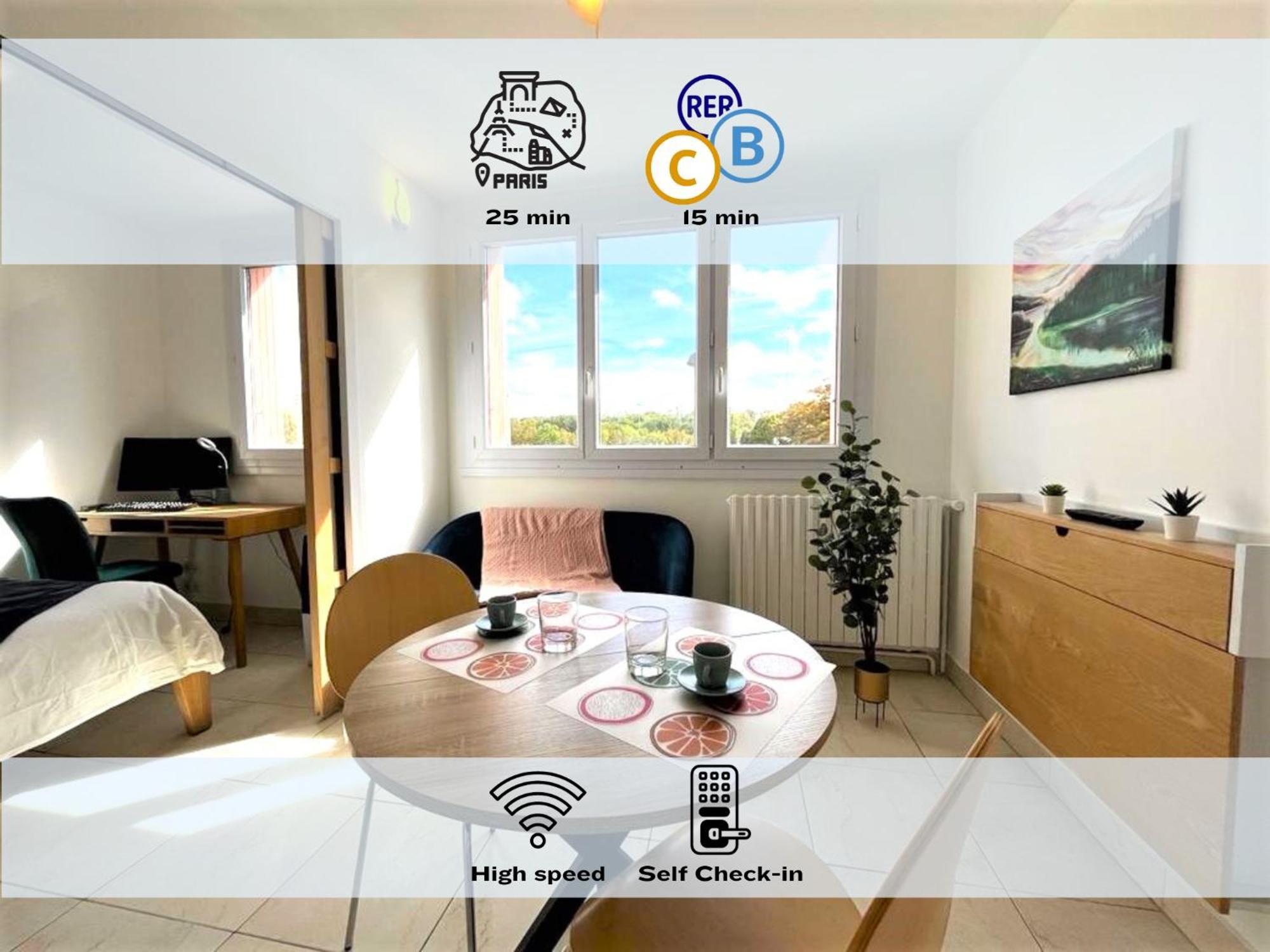 Le Prasino - Paisible Appartement Proche Rer - Bail Mobilite 马西 外观 照片